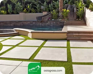 چمن مصنوعی بین سنگ